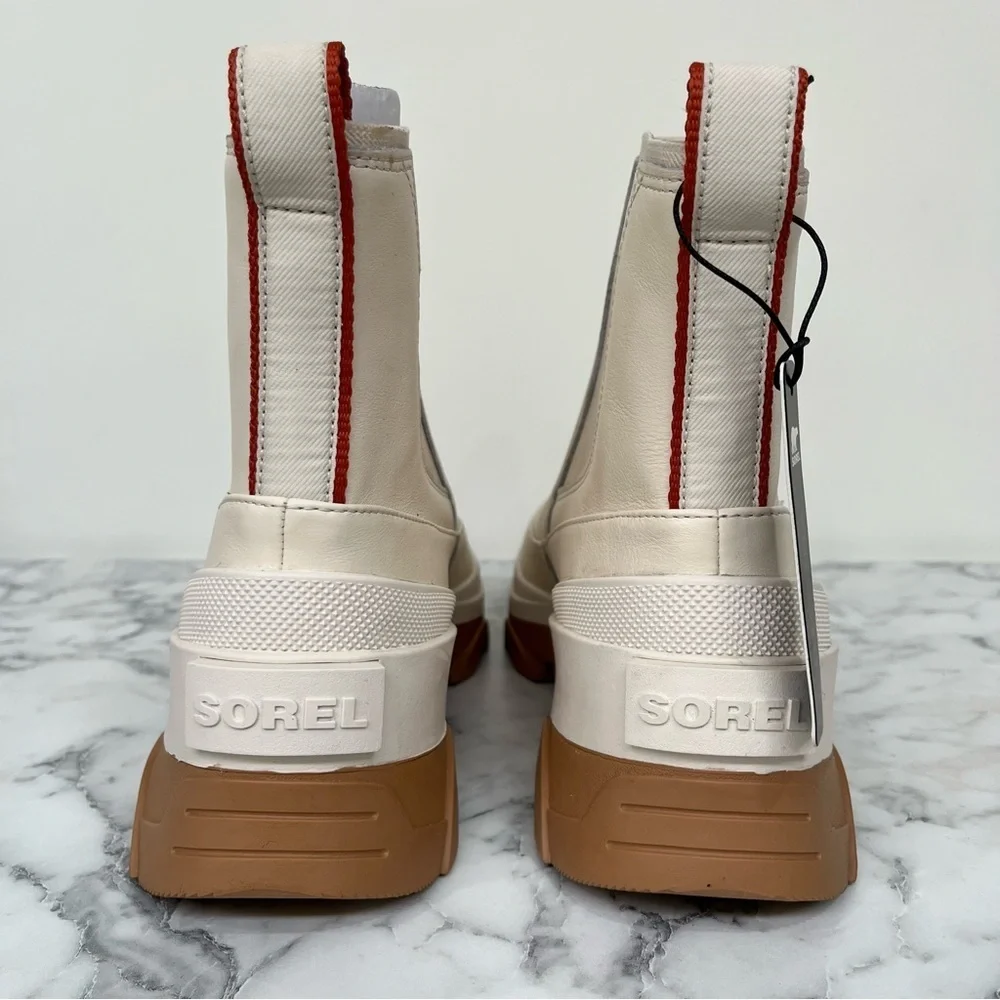 SOREL BREX Chelsea Waterproof Ankle Boots Natural Sea Salt Ivory Beige